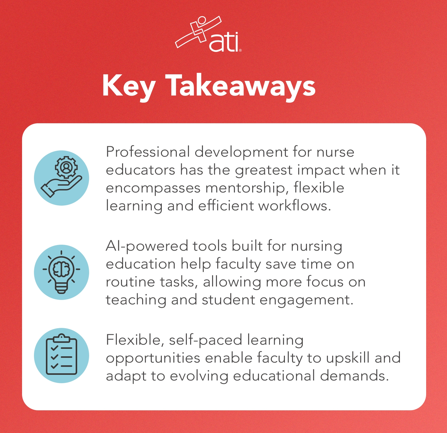 Key takeaways from this article outline ways to enhance professional development for nurse educators