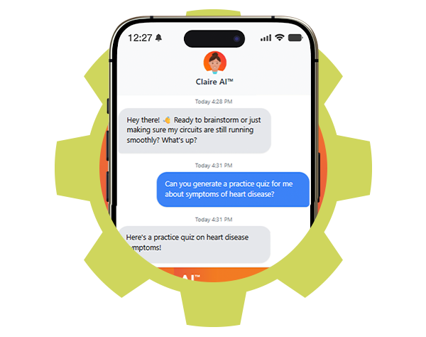 Claire AI helps in the moment, no matter when students need study assistance