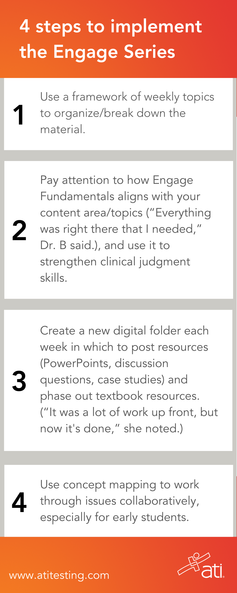 4 steps to implement Engage