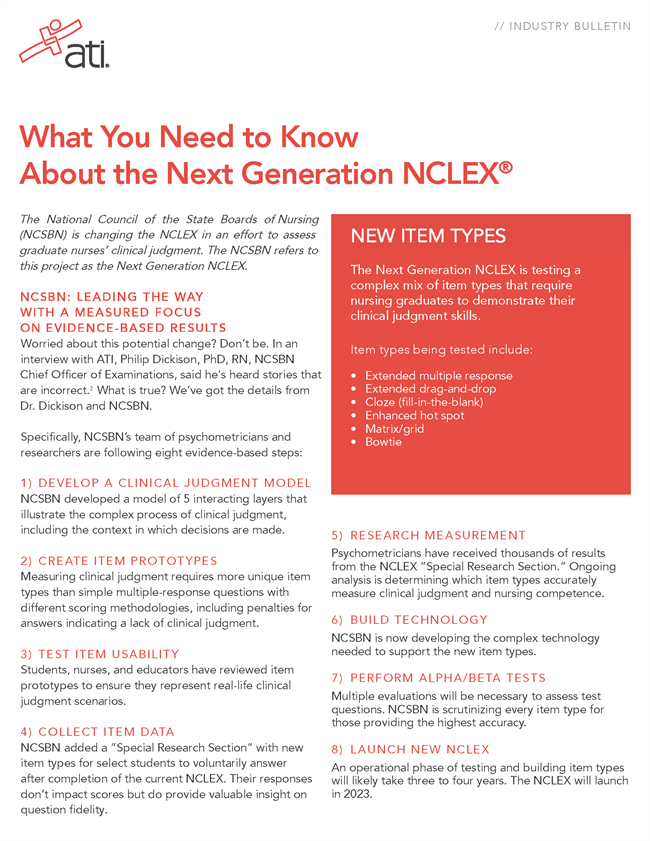 INDUSTRY BULLETIN - Next Gen NCLEX - page 1 INDUSTRY BULLETIN - Next Gen NCLEX - page 1