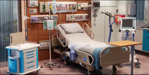 Critical care room 2 Engage Adult Medical Surgical features realistic scenes such as critical care rooms