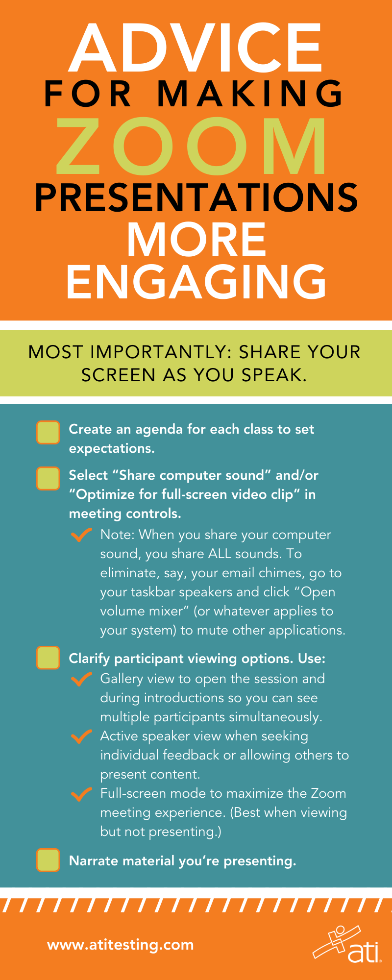 Advice for making Zoom presentations more engaging