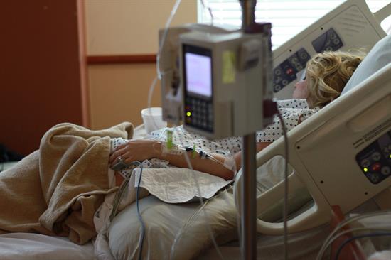 Vulnerable patient in hospital bed Vulnerable patient in hospital bed at risk from incivility