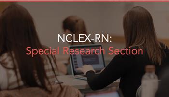 Students at computers simulate participating in Special Research Section on NCLEX testing Next Generation item types