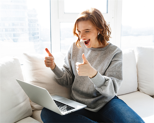 Engaged student on computer