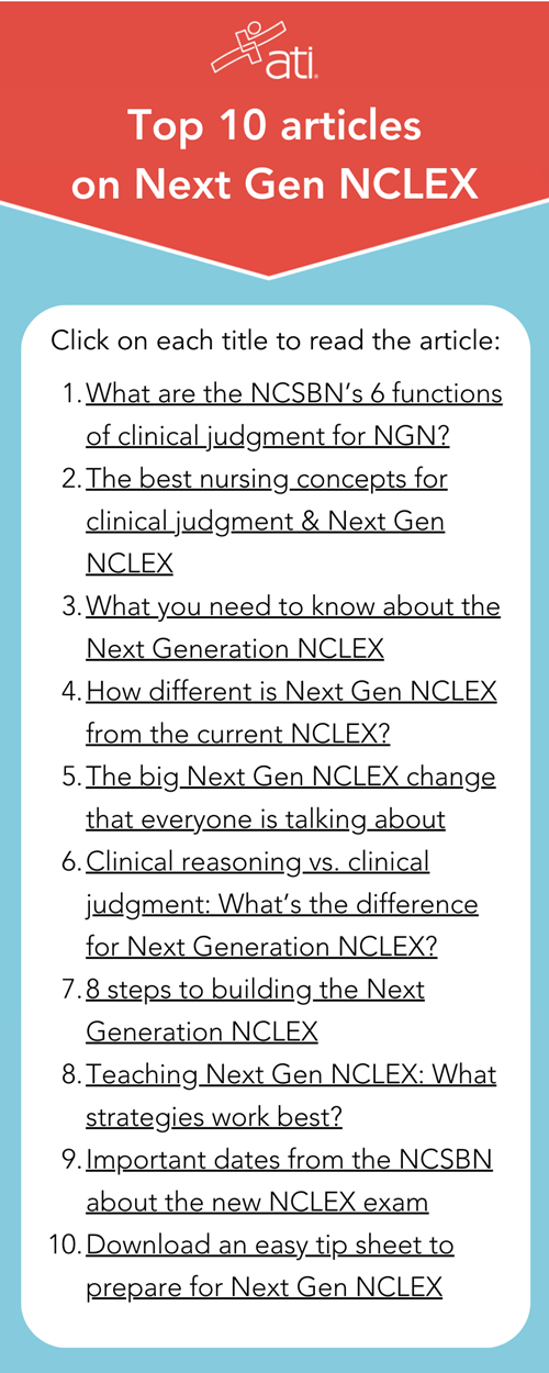 Top 10 Next Gen NCLEX articles Top 10 Next Gen NCLEX articles