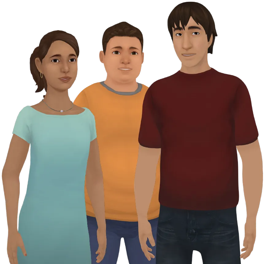 Nursing simulated characters