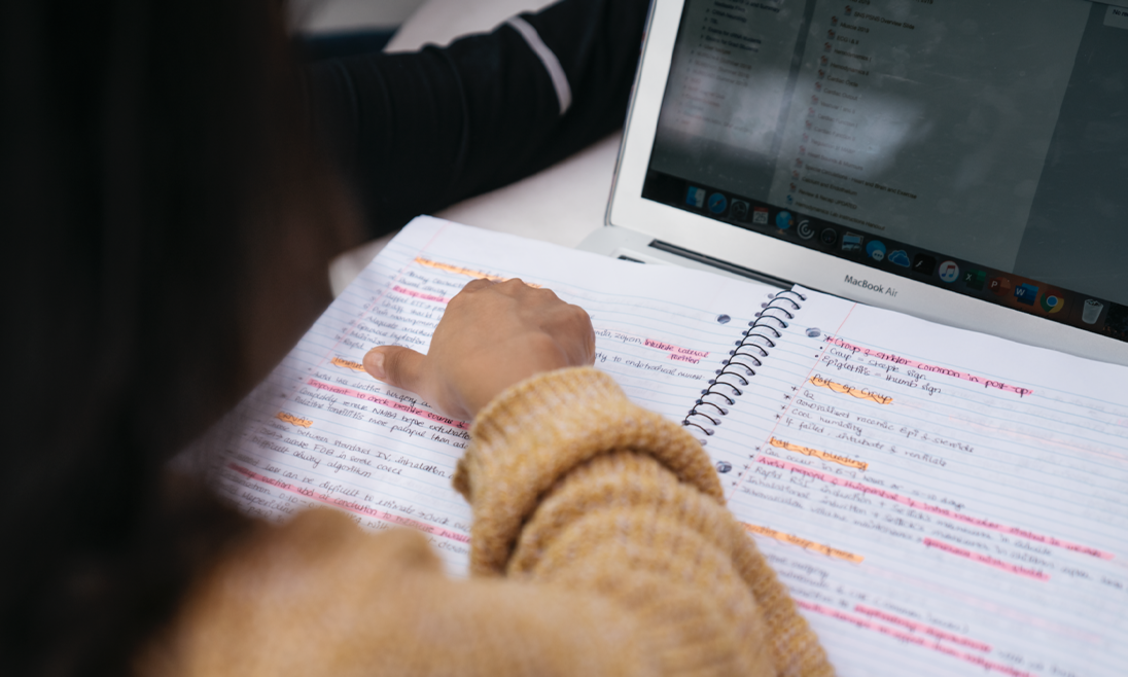 Student taking an exam