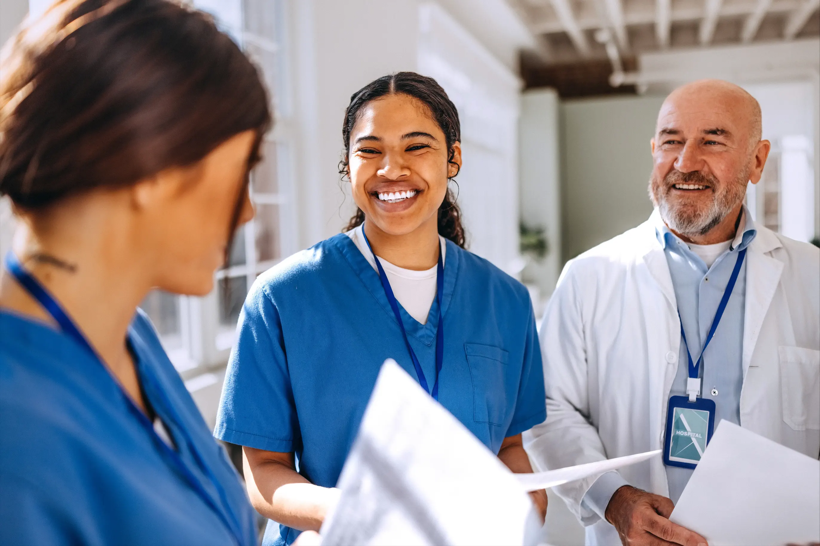 Nursing students with an instructor